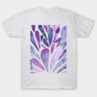 Watercolor artistic drops - purple and blue T-Shirt